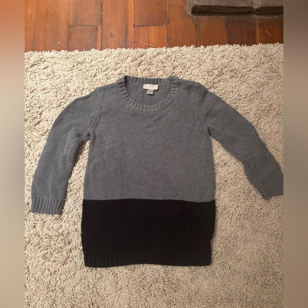 Loft grey and black sweater, soft and warm size small